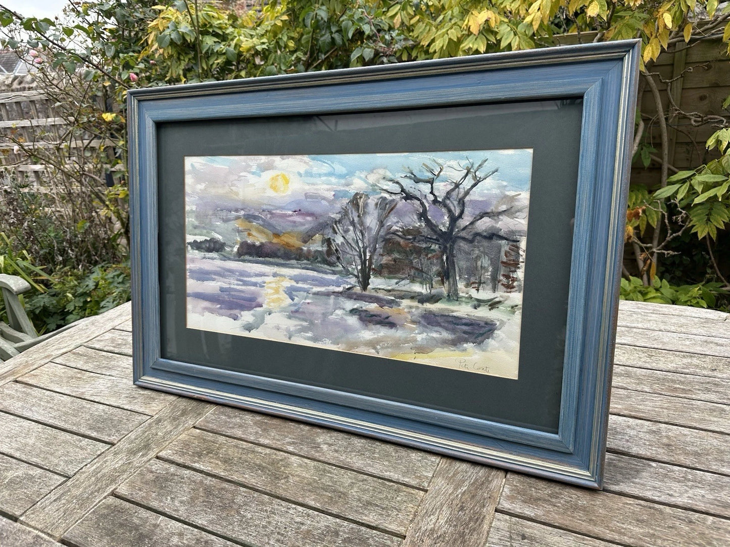 Peter Coate RWA Landscape Watercolour, Winter Scene, Large Framed 85x56 cm
