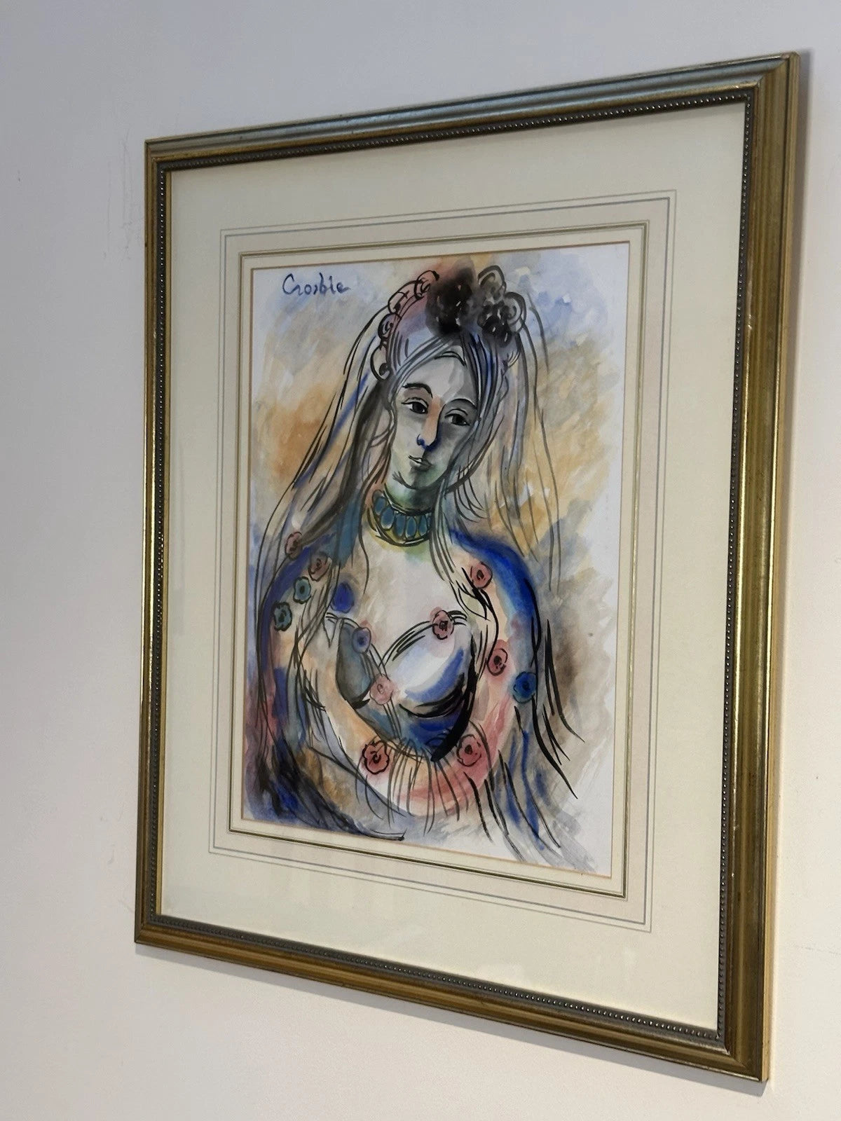 William Crosbie RSA RGI( Glasgow School ) Female Portrait - Mixed Media