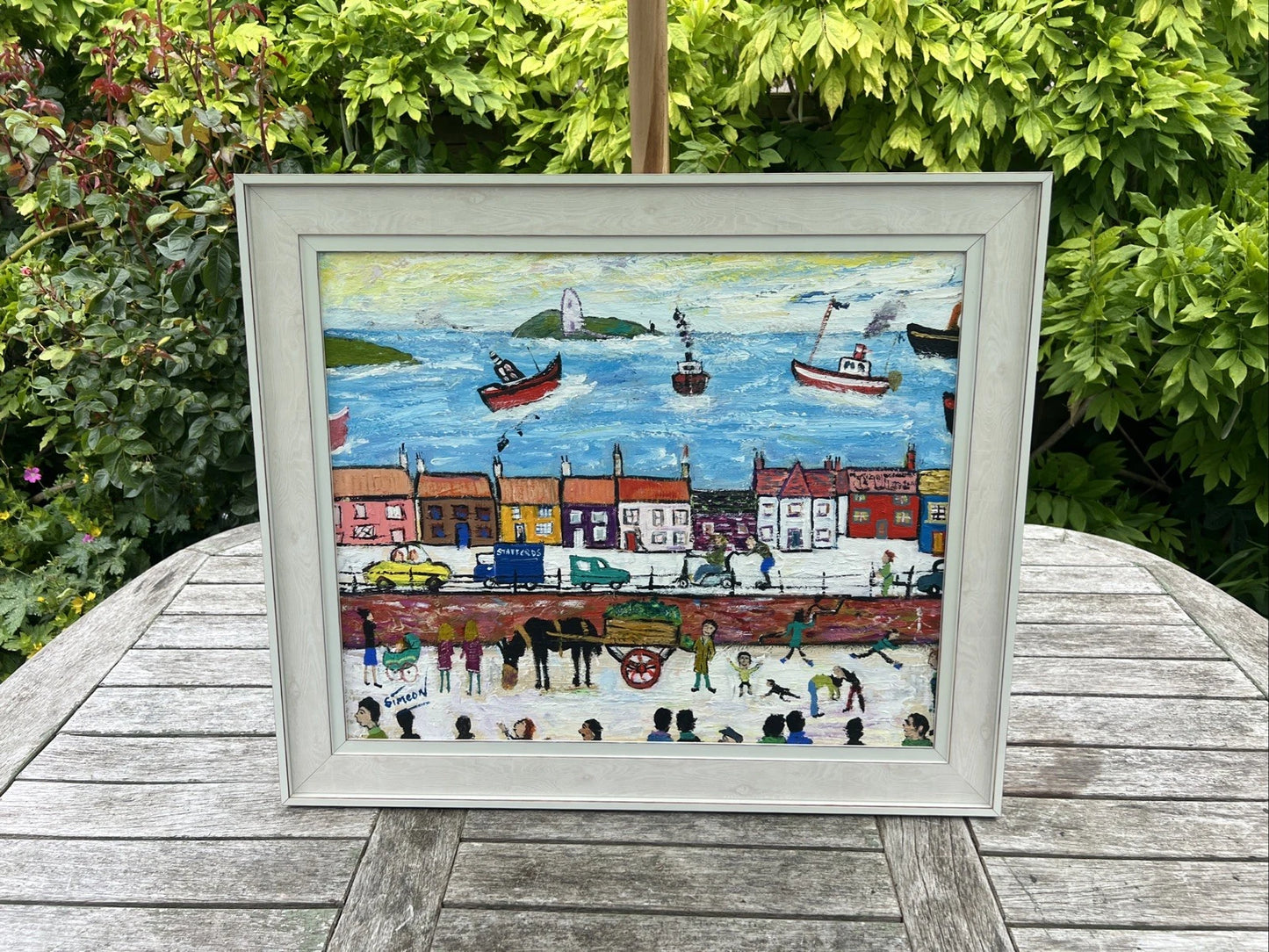 Simeon Stafford - Oil Painting - Cornish Coastal Street - Northern Art 61x50cm