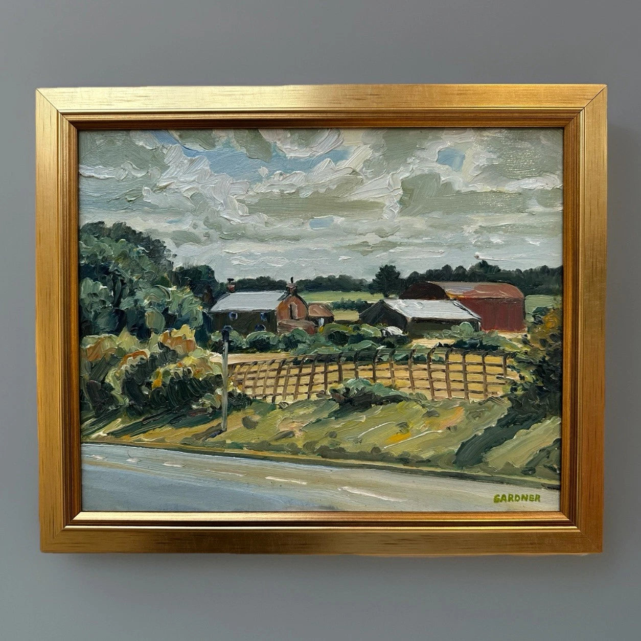 Keith Gardner RCA Framed Oil Painting Redstones Farm Wirral Landscape Signed Art
