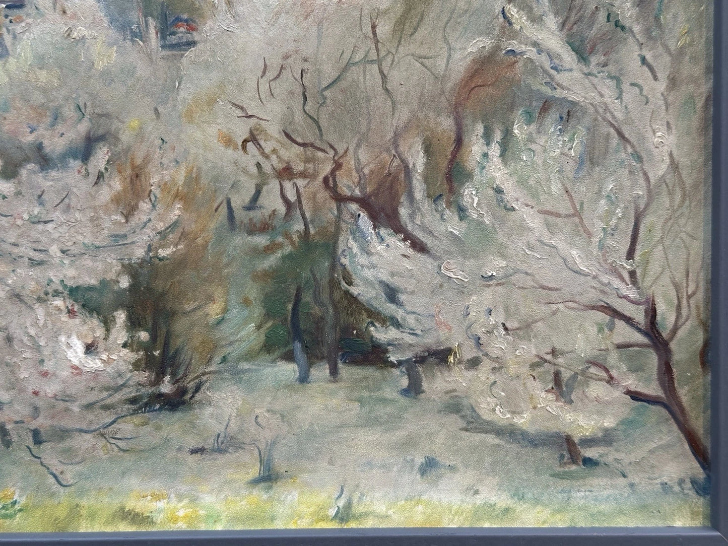 Lucie Klimova -Spring on Petrin Hill Prague. Original Czech Oil on Board 41x32cm