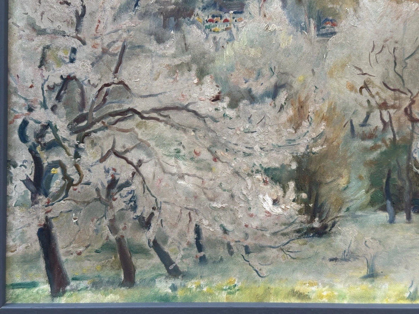 Lucie Klimova -Spring on Petrin Hill Prague. Original Czech Oil on Board 41x32cm