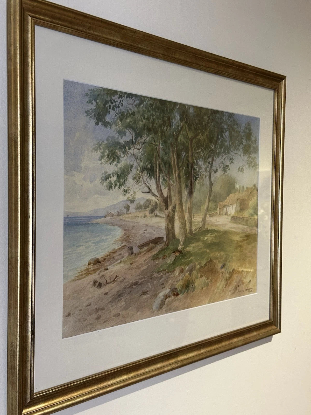 James Heron "Inveral , Lochfyne Side" Watercolour 35x51 cm Scottish Landscape