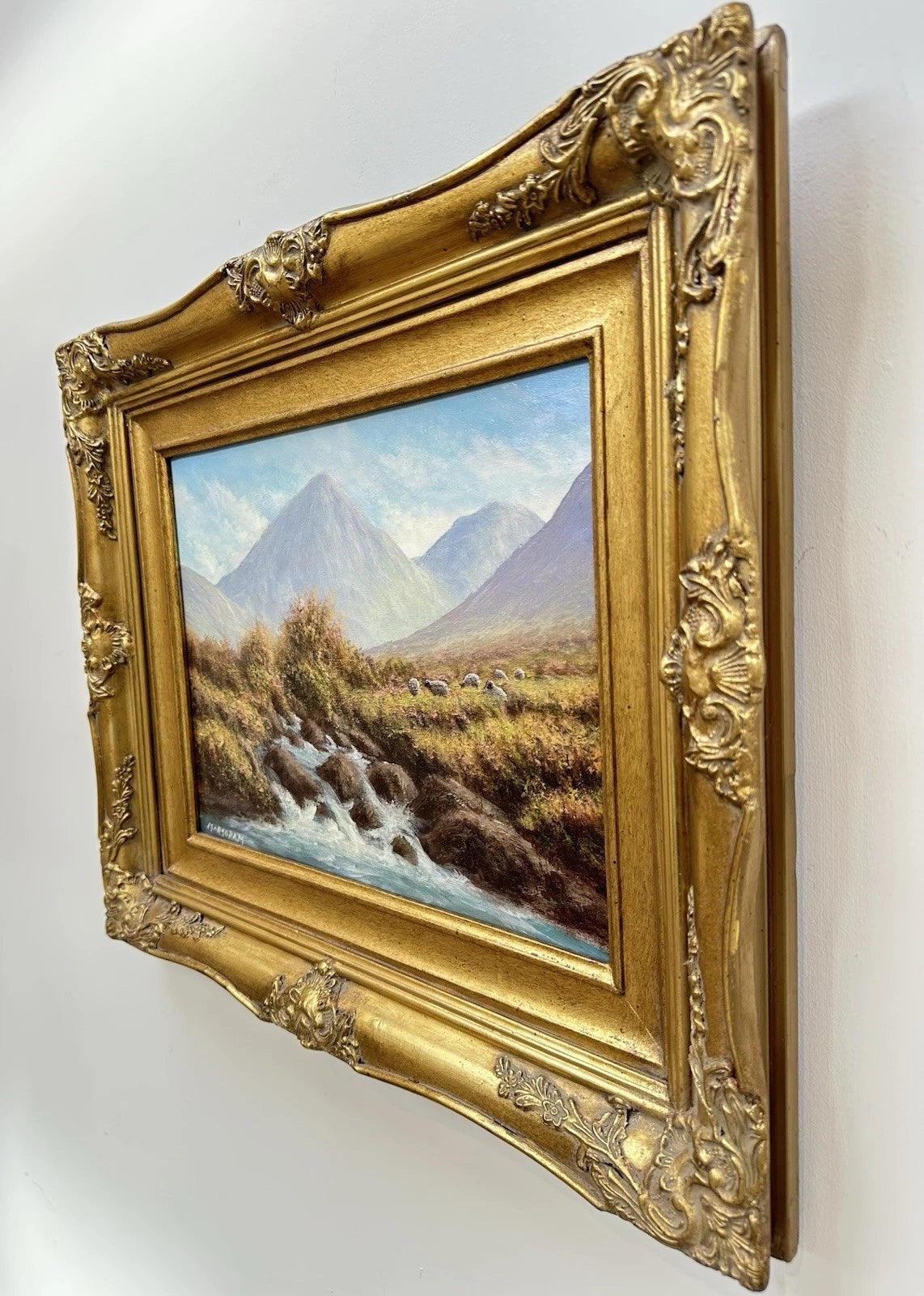 Jerry Marjoram - Irish Landscape Connemara Oil on Canvas 30x40cm Sheep Grazing
