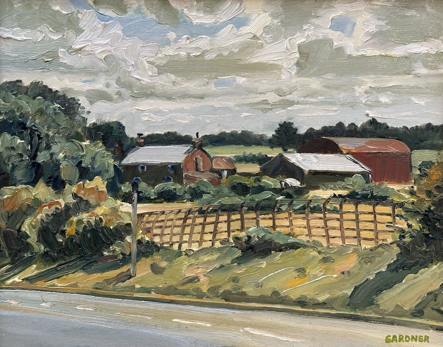 Keith Gardner RCA Framed Oil Painting Redstones Farm Wirral Landscape Signed Art