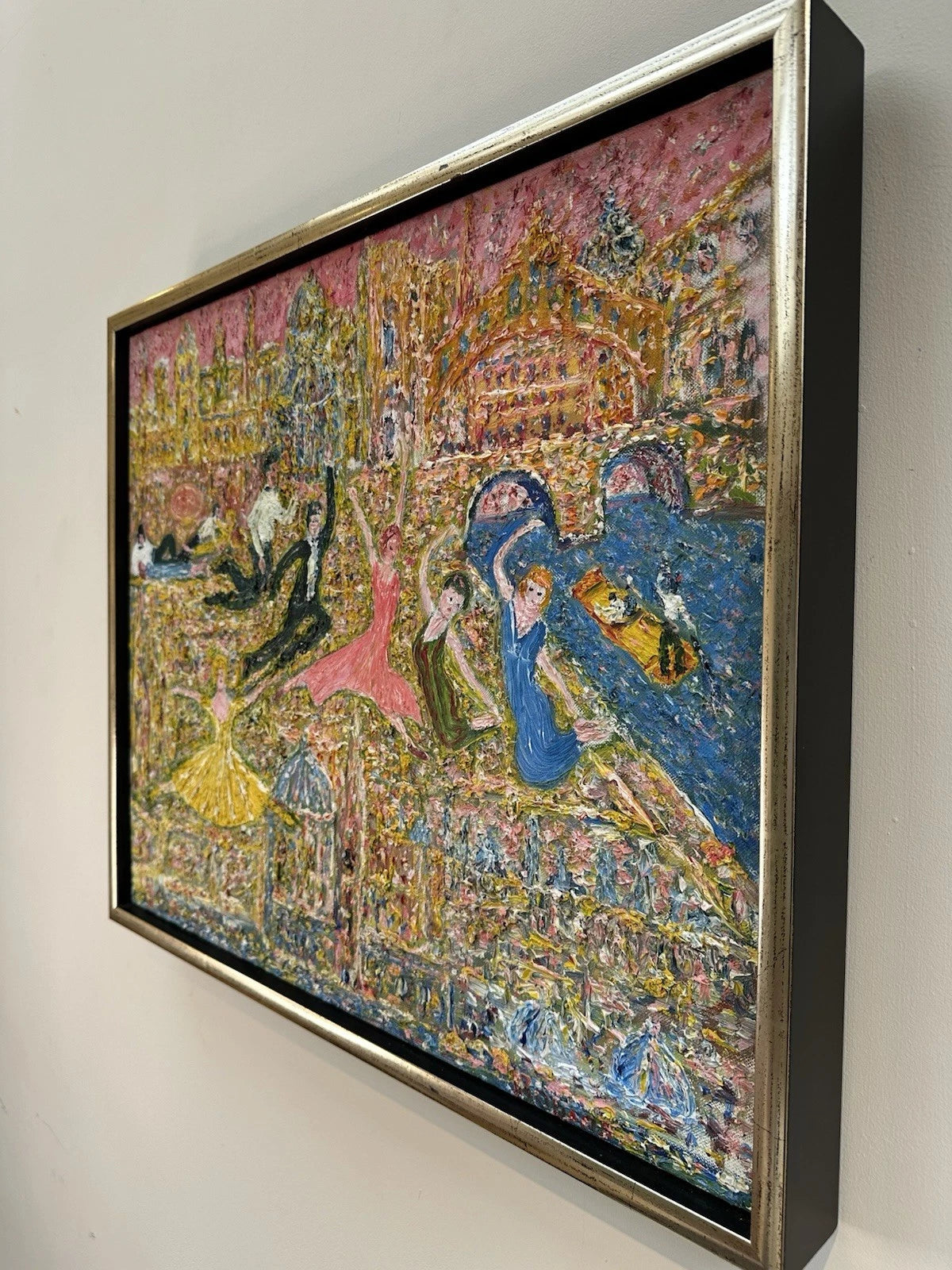 Gwynne Robins Signed Oxford Graduation Scene Original Acrylic 51x61 cm Framed Ar