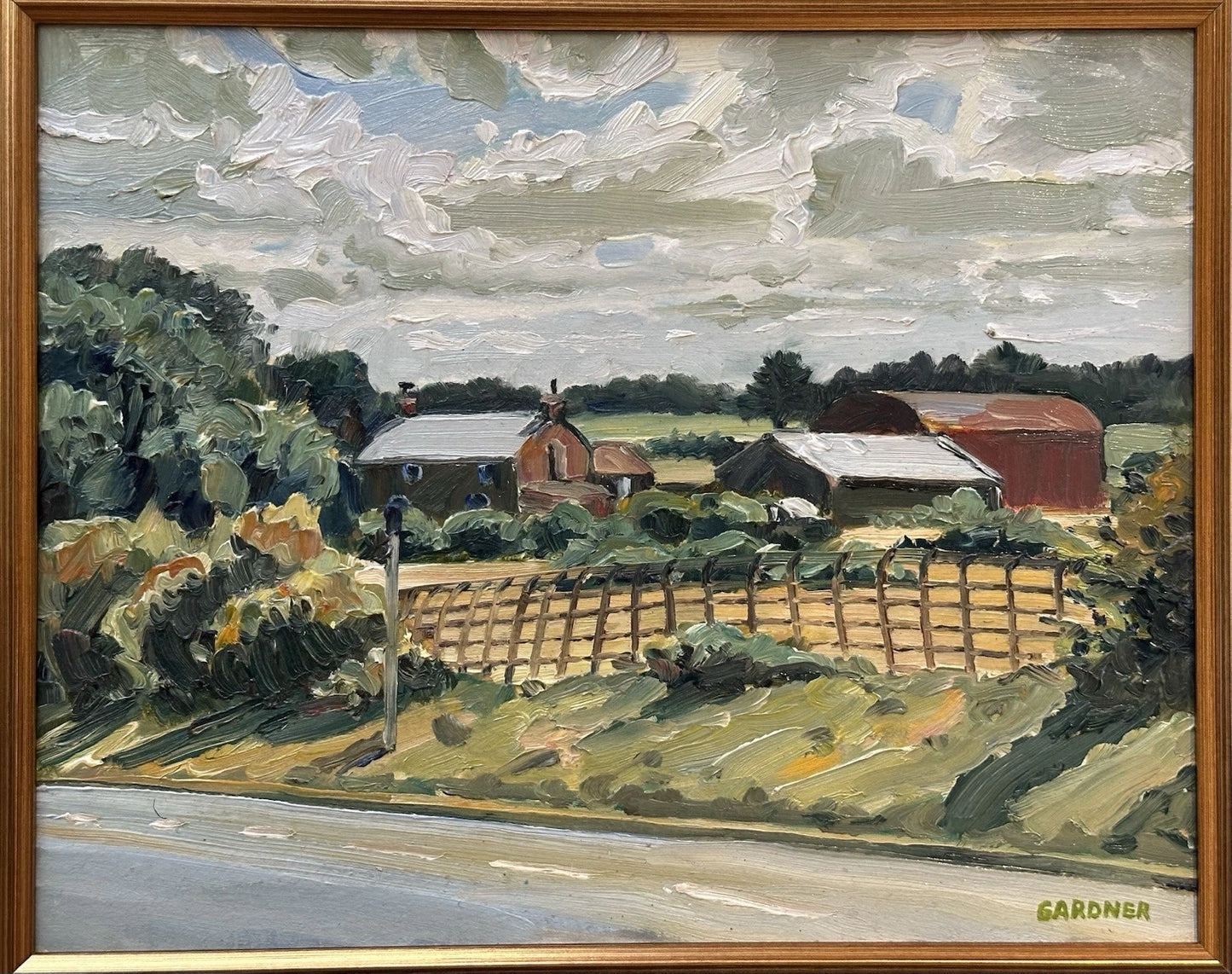 Keith Gardner RCA Framed Oil Painting Redstones Farm Wirral Landscape Signed Art