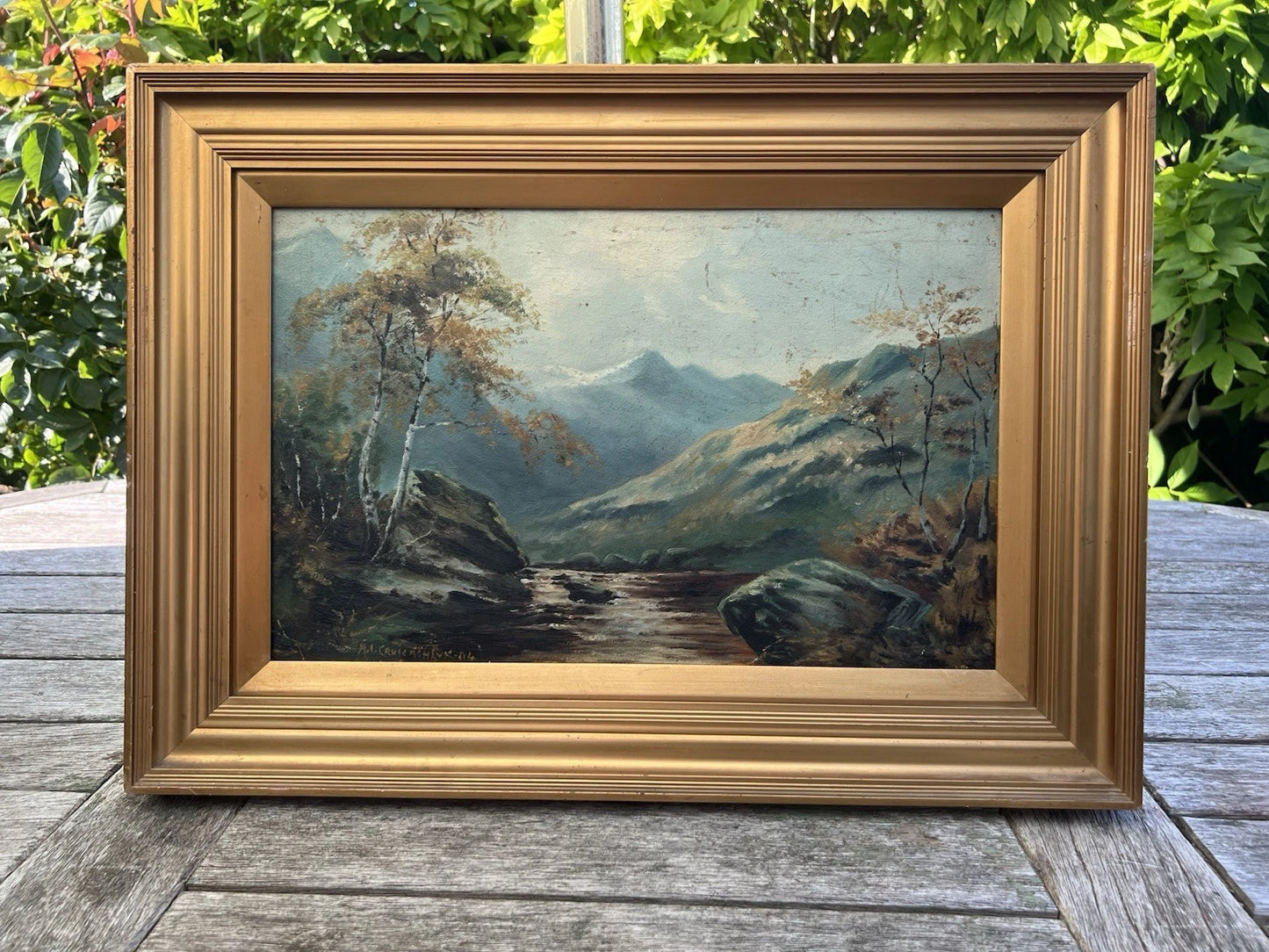 William Cruickshank Signed Oil Painting Highland Landscape 1904 Framed Art