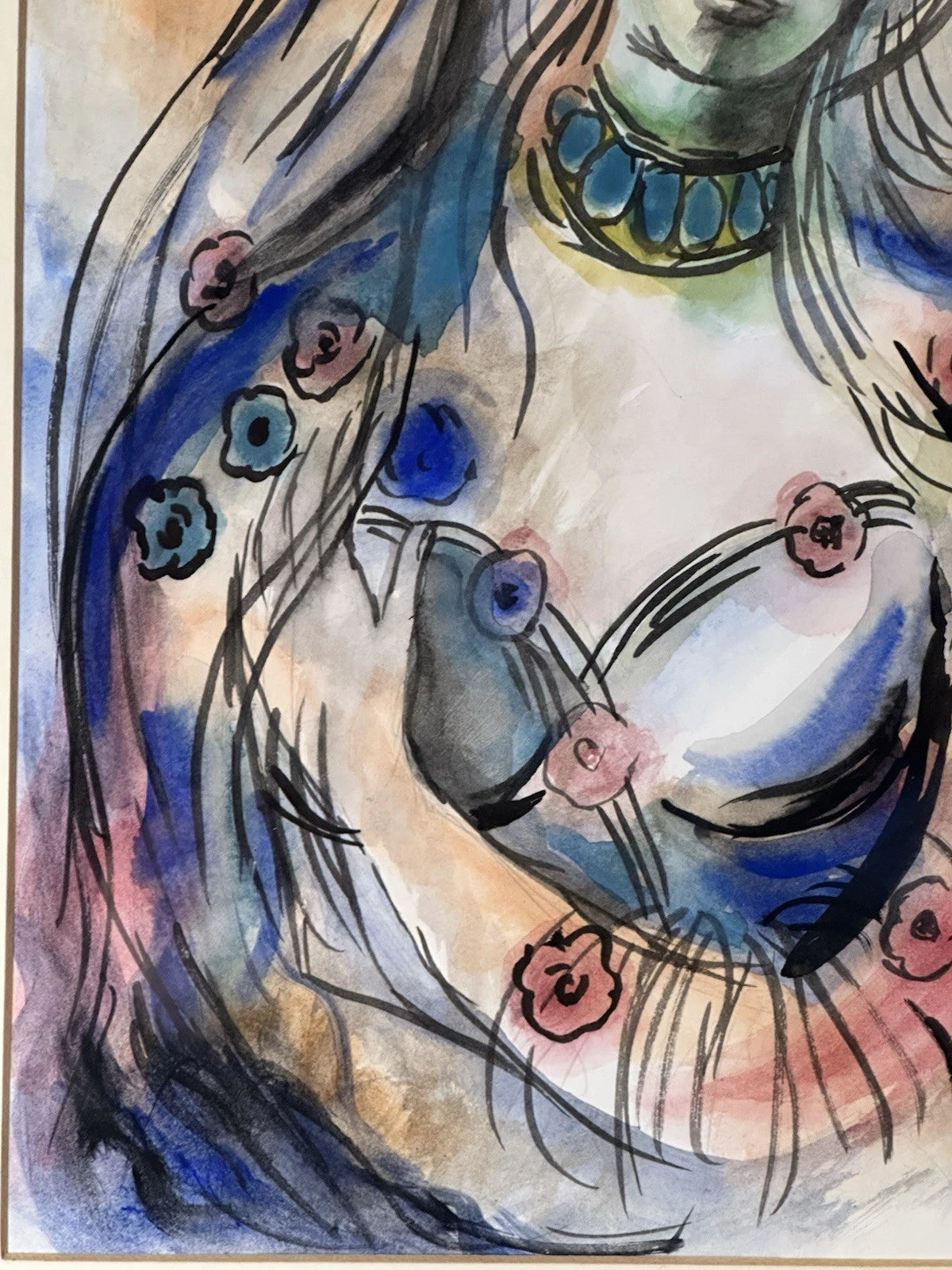 William Crosbie RSA RGI( Glasgow School ) Female Portrait - Mixed Media
