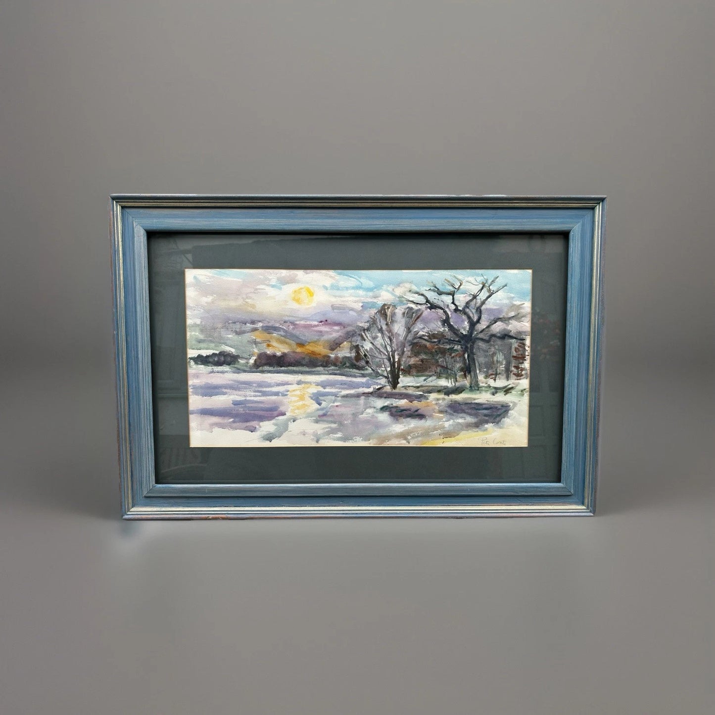 Peter Coate RWA Landscape Watercolour, Winter Scene, Large Framed 85x56 cm