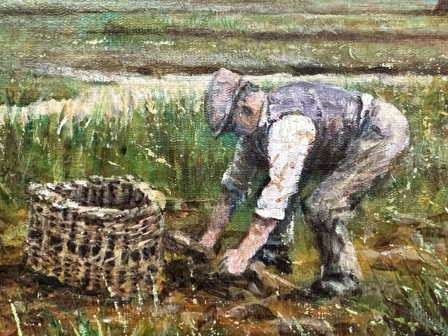 Tony McNally - Irish Landscape Signed Oil on Canvas - Working the Land 40x30cm