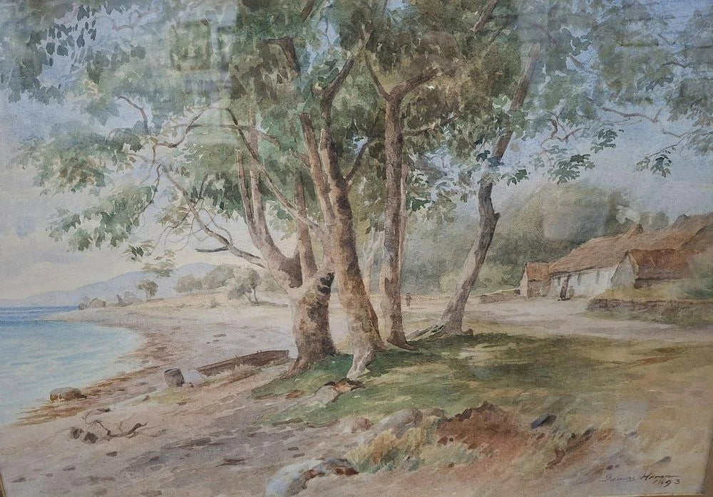 James Heron "Inveral , Lochfyne Side" Watercolour 35x51 cm Scottish Landscape