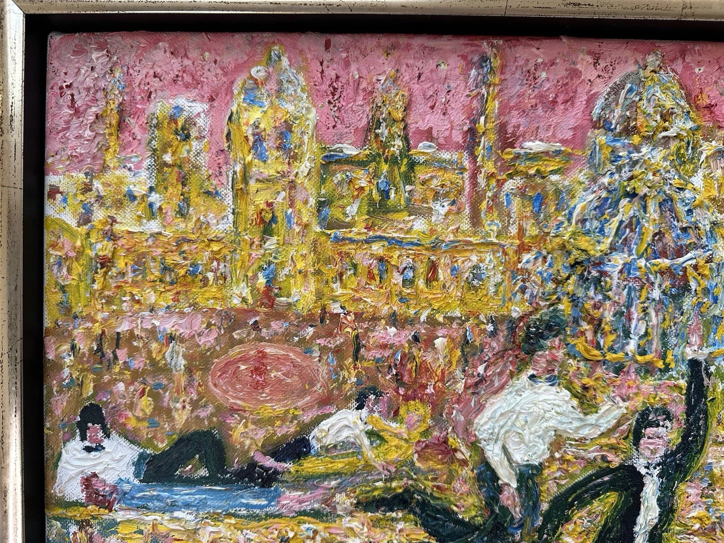 Gwynne Robins Signed Oxford Graduation Scene Original Acrylic 51x61 cm Framed Ar