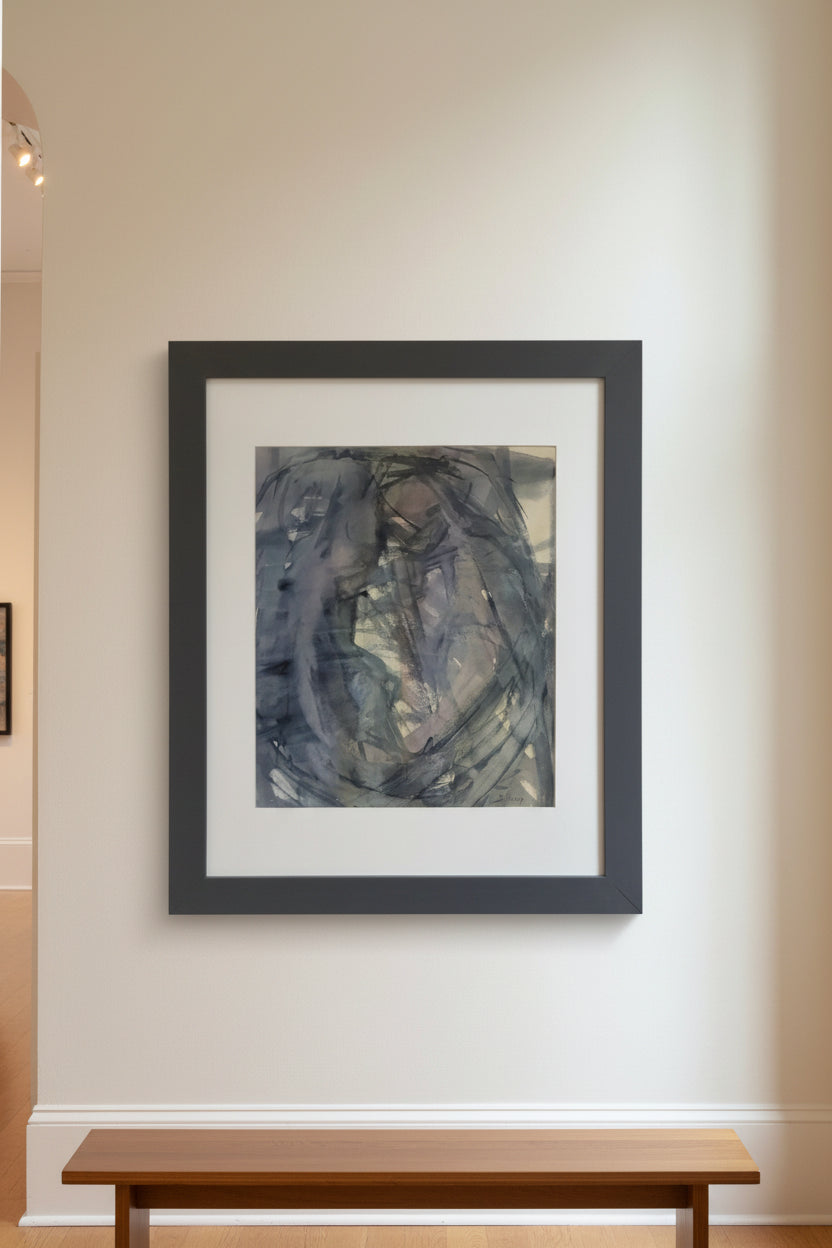 Maurice Sievan Original abstract watercolour New York School artist 39x32cm