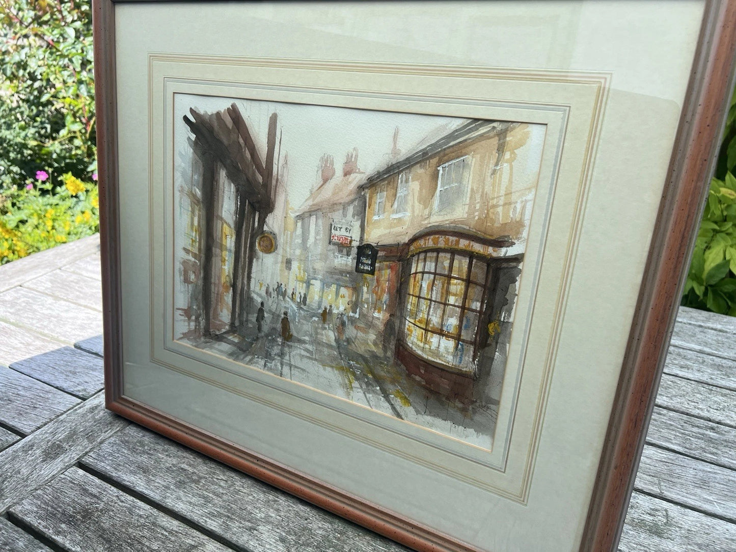 Ben Maile Original Watercolour "Old York" Framed Glazed 37x27cm Signed