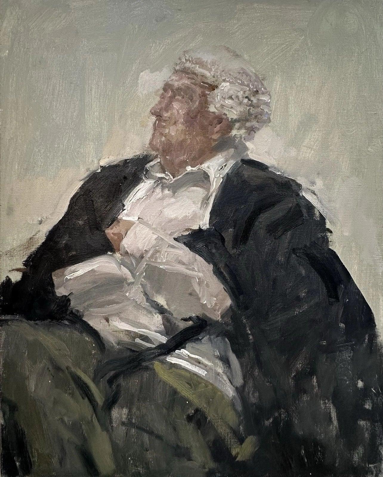 Tom Coates RP NEAC PS RBA RWS HonRWA - Oil Portrait of Seated Judge 76x61cm