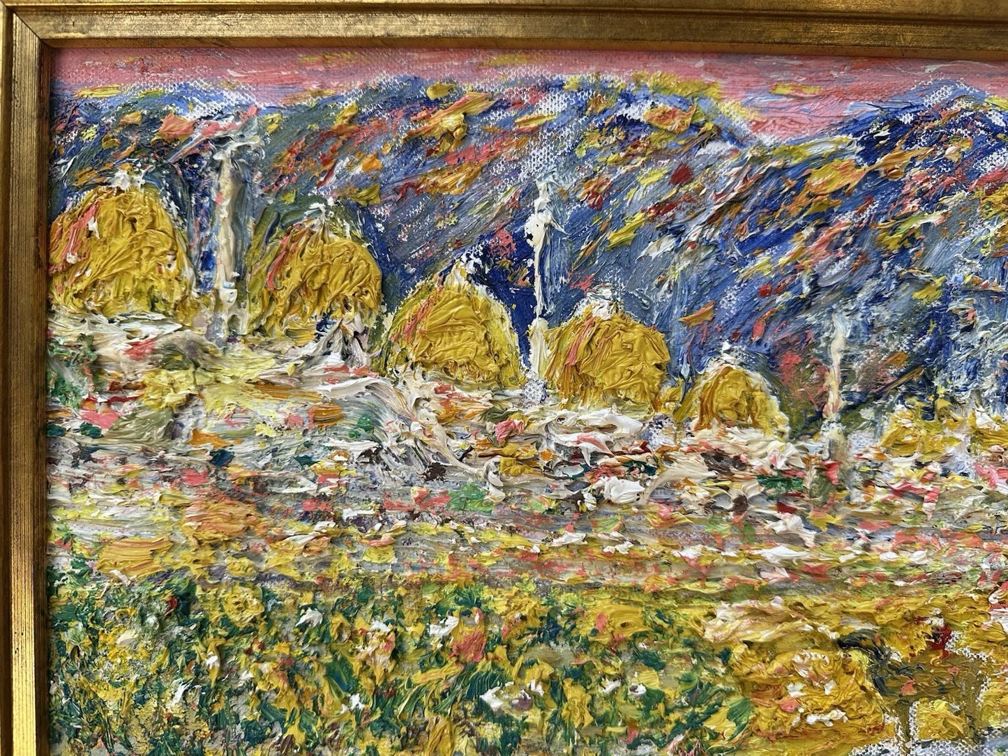 Gwynne Robins Original Acrylic Desert Oasis Scene with Camels & Figures