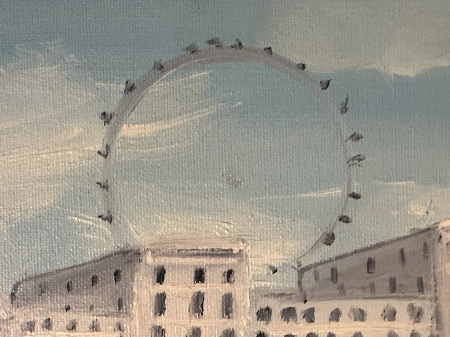 John Goodlad - London Olympics Beach Volleyball Oil Painting 40x30cm After Lowry