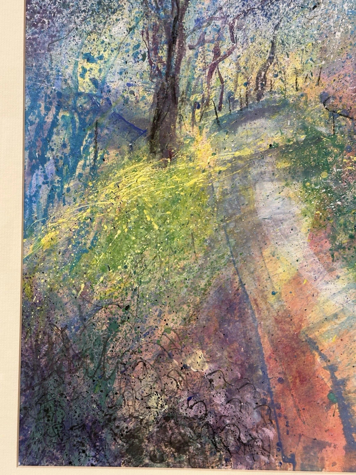 Anne Swankie - Charming Woodland Cottage Scene - Original Mixed Media 42x42cm