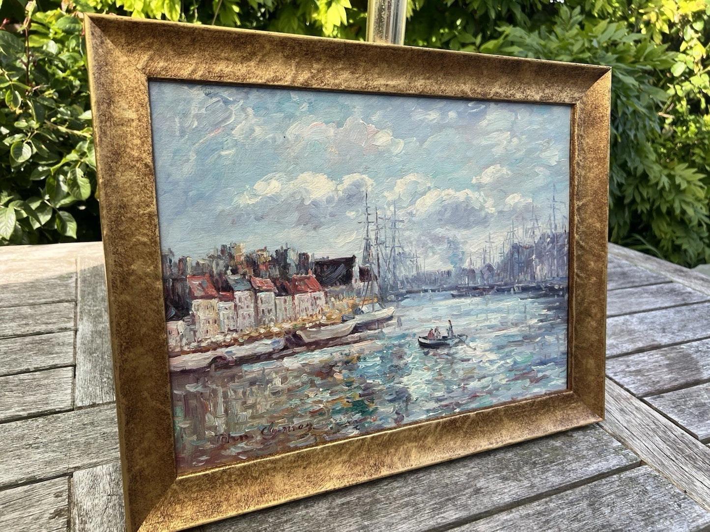 John Clymer (1932) Oil Painting Continental Harbour Signed British Impressionist