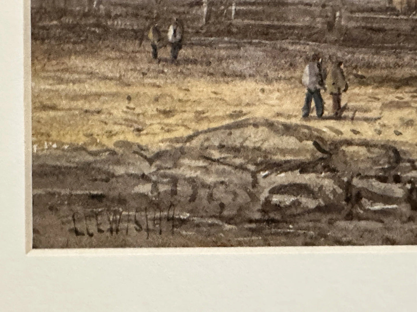 Lennard Lewis RA British Coastal Watercolour Heading Out at High Tide 17x36cm