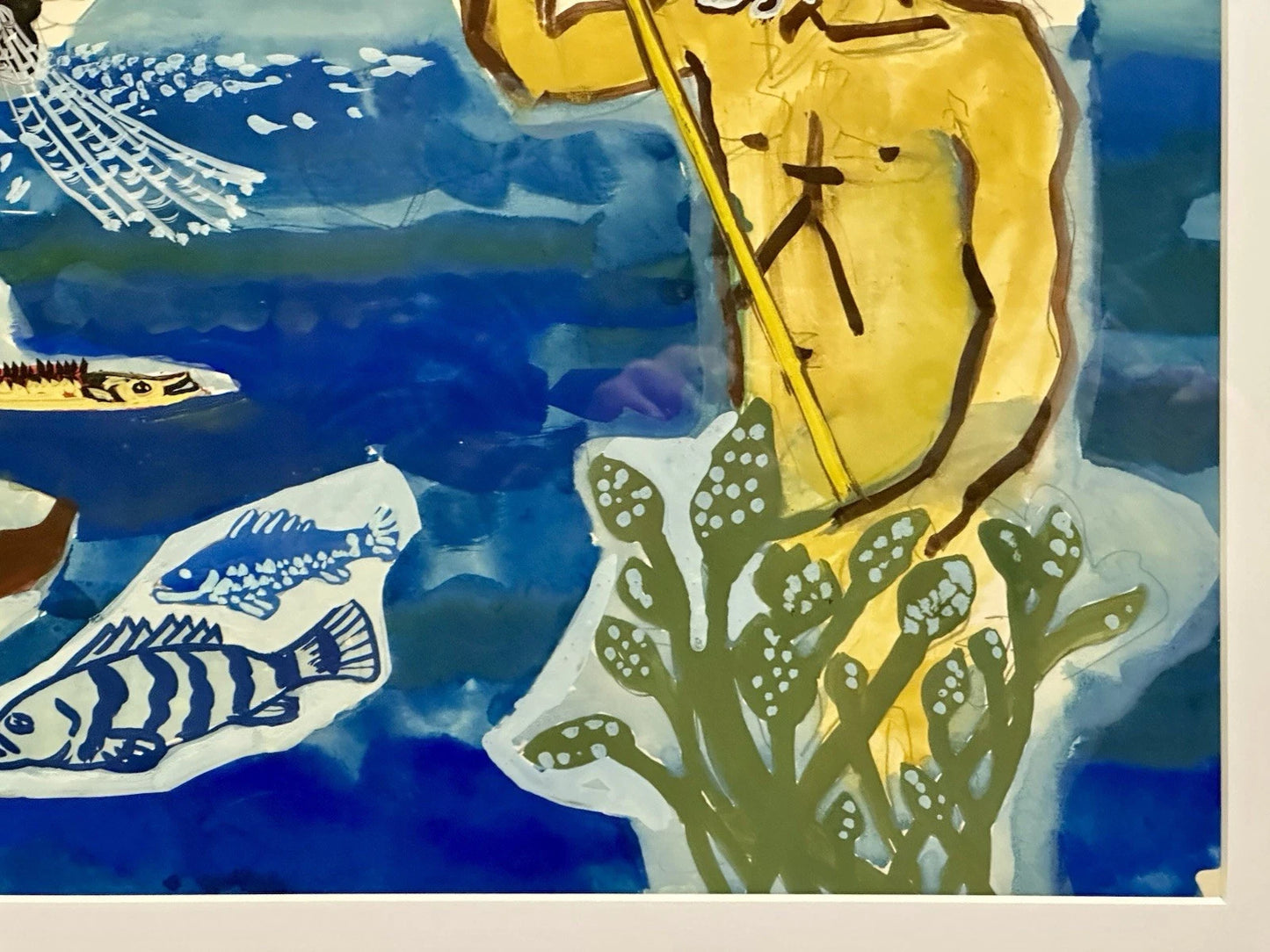 William Crosbie RSA ( Glasgow School ) Neptune & Mermaids - Mixed Media 50x31 cm