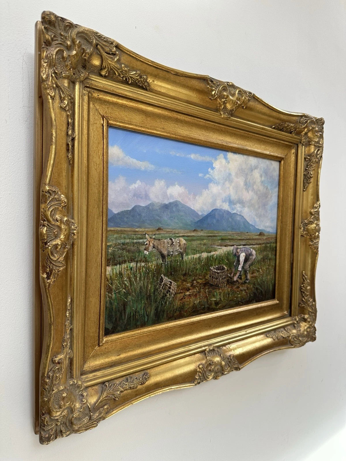 Tony McNally - Irish Landscape Signed Oil on Canvas - Working the Land 40x30cm