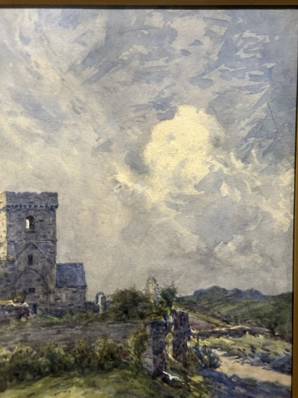 John A Henderson Tarbet - Inchcolm Abbey - Scottish Coastal Watercolour 47x33cm