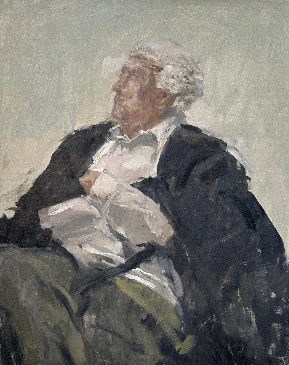 Tom Coates RP NEAC PS RBA RWS HonRWA - Oil Portrait of Seated Judge 76x61cm