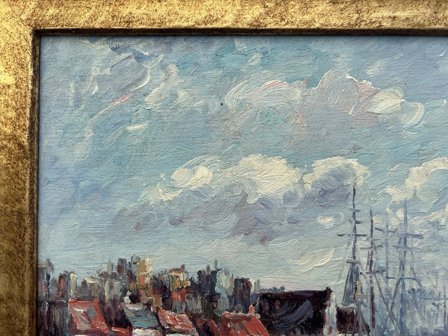 John Clymer (1932) Oil Painting Continental Harbour Signed British Impressionist