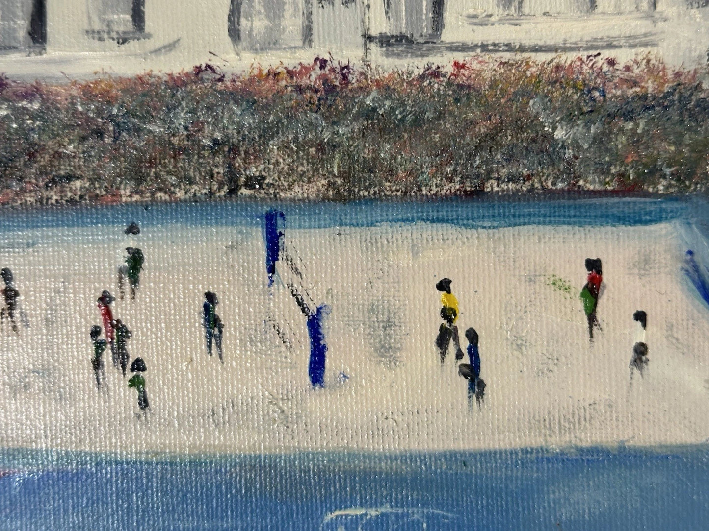 John Goodlad - London Olympics Beach Volleyball Oil Painting 40x30cm After Lowry