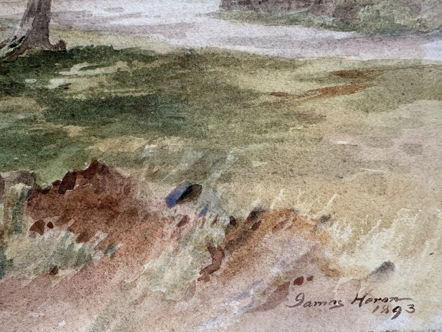 James Heron "Inveral , Lochfyne Side" Watercolour 35x51 cm Scottish Landscape