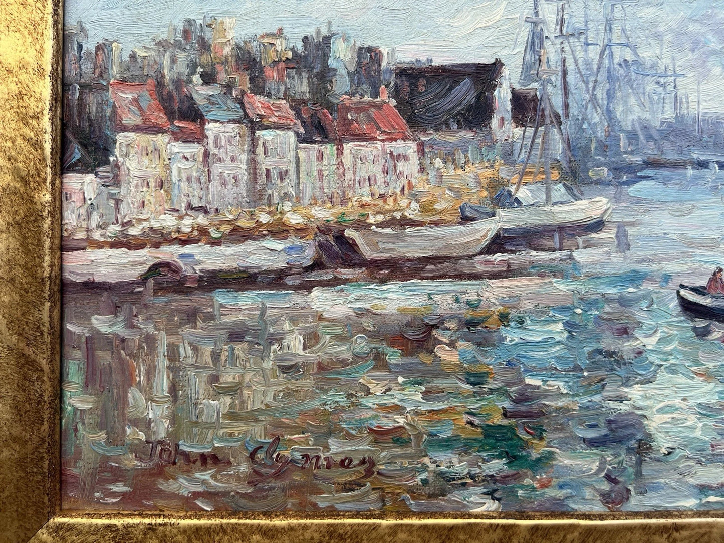 John Clymer (1932) Oil Painting Continental Harbour Signed British Impressionist