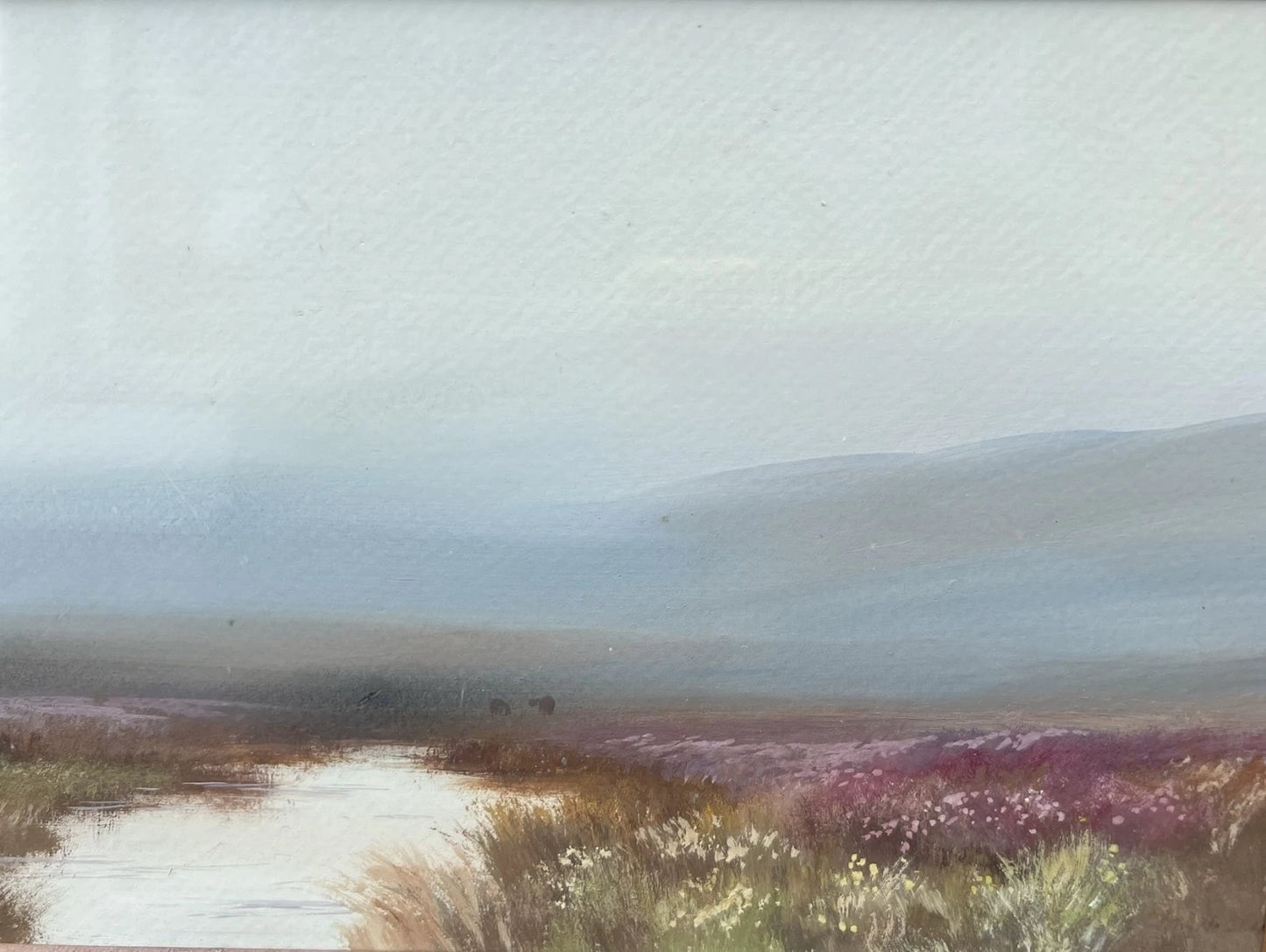 Pair of R. W. Holman Dartmoor Gouache Paintings - Yar Tor & Taw Marshes, 1924