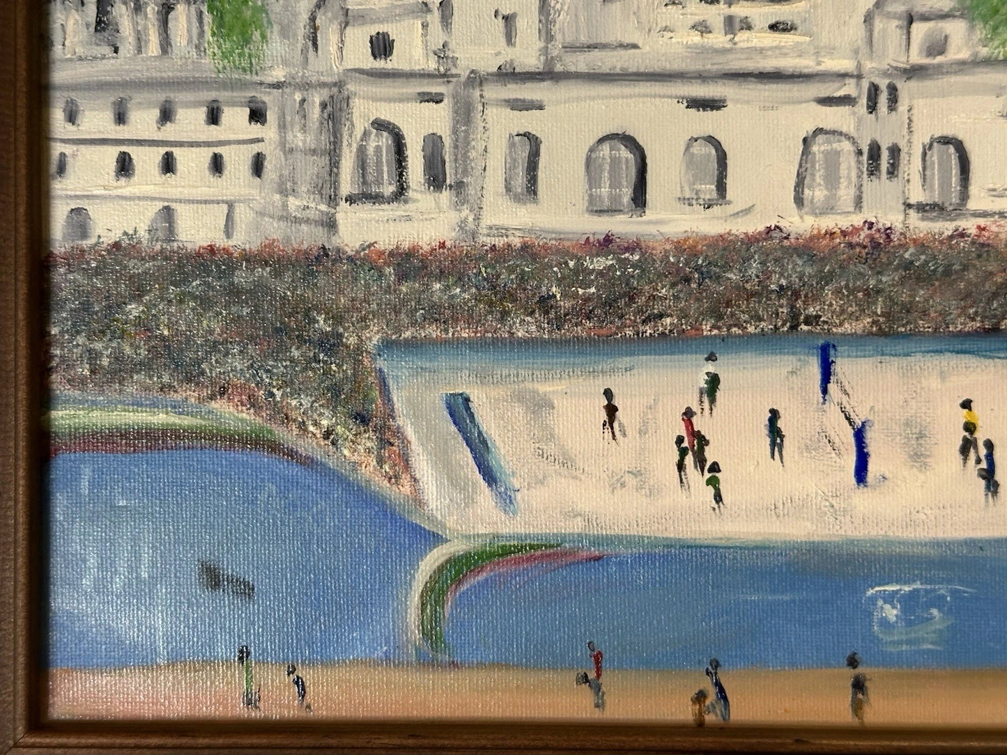 John Goodlad - London Olympics Beach Volleyball Oil Painting 40x30cm After Lowry