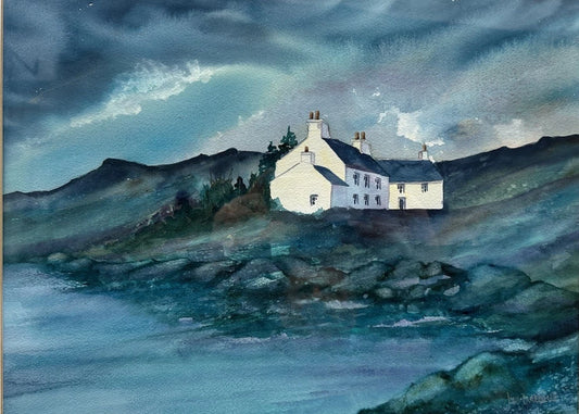Jane Duckfield Watercolour and Gouache The Old Drovers Inn Mull Scotland 46x34cm