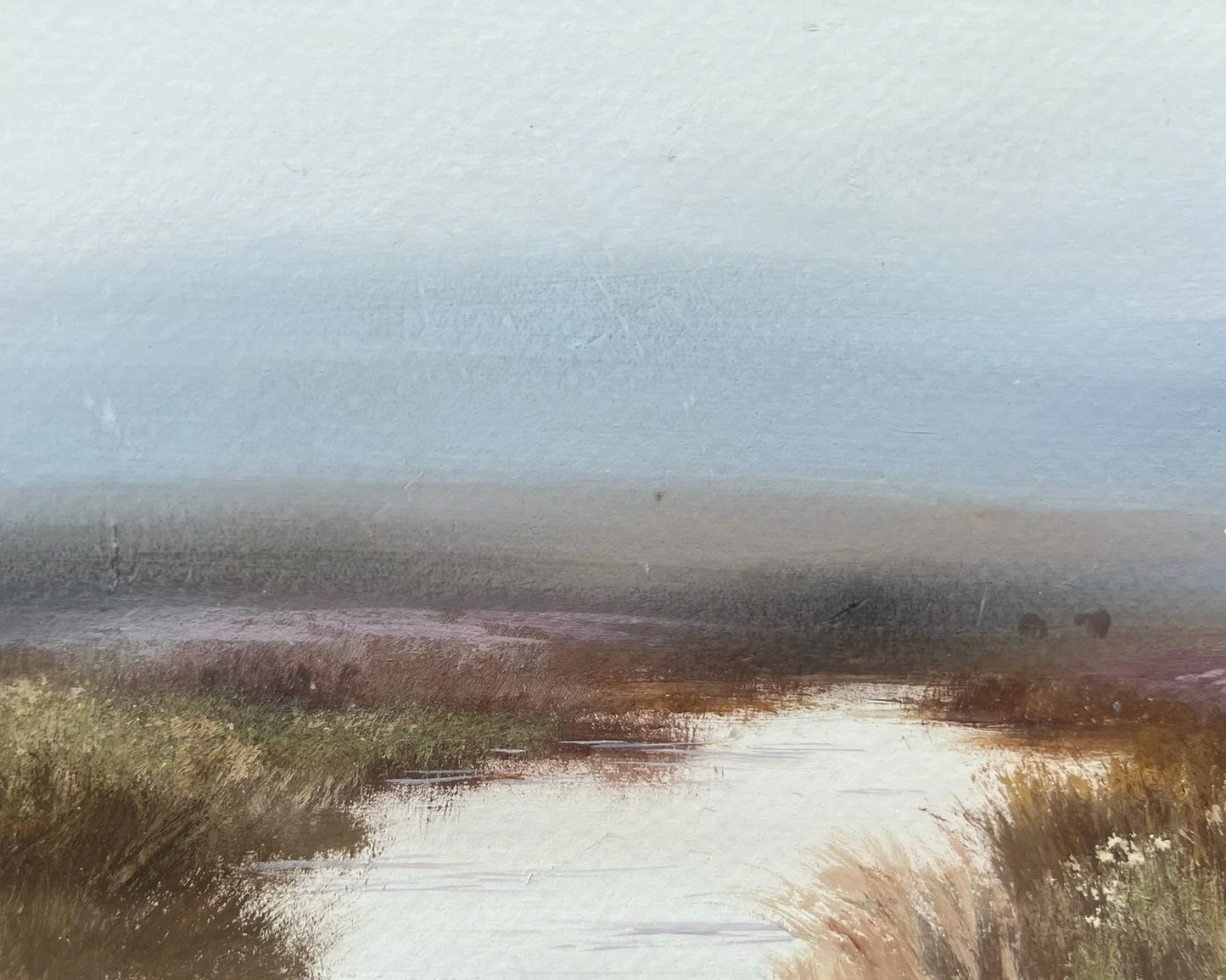 Pair of R. W. Holman Dartmoor Gouache Paintings - Yar Tor & Taw Marshes, 1924
