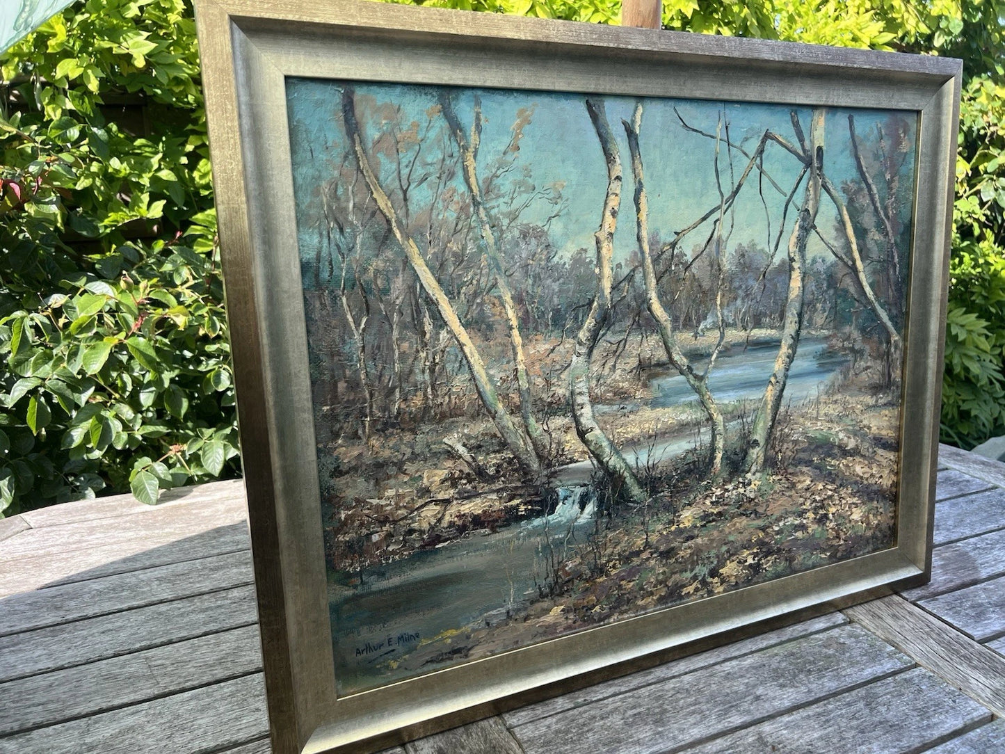 Original 1930s British Landscape Arthur E. Milne - With Crackling Leaf Underfoot