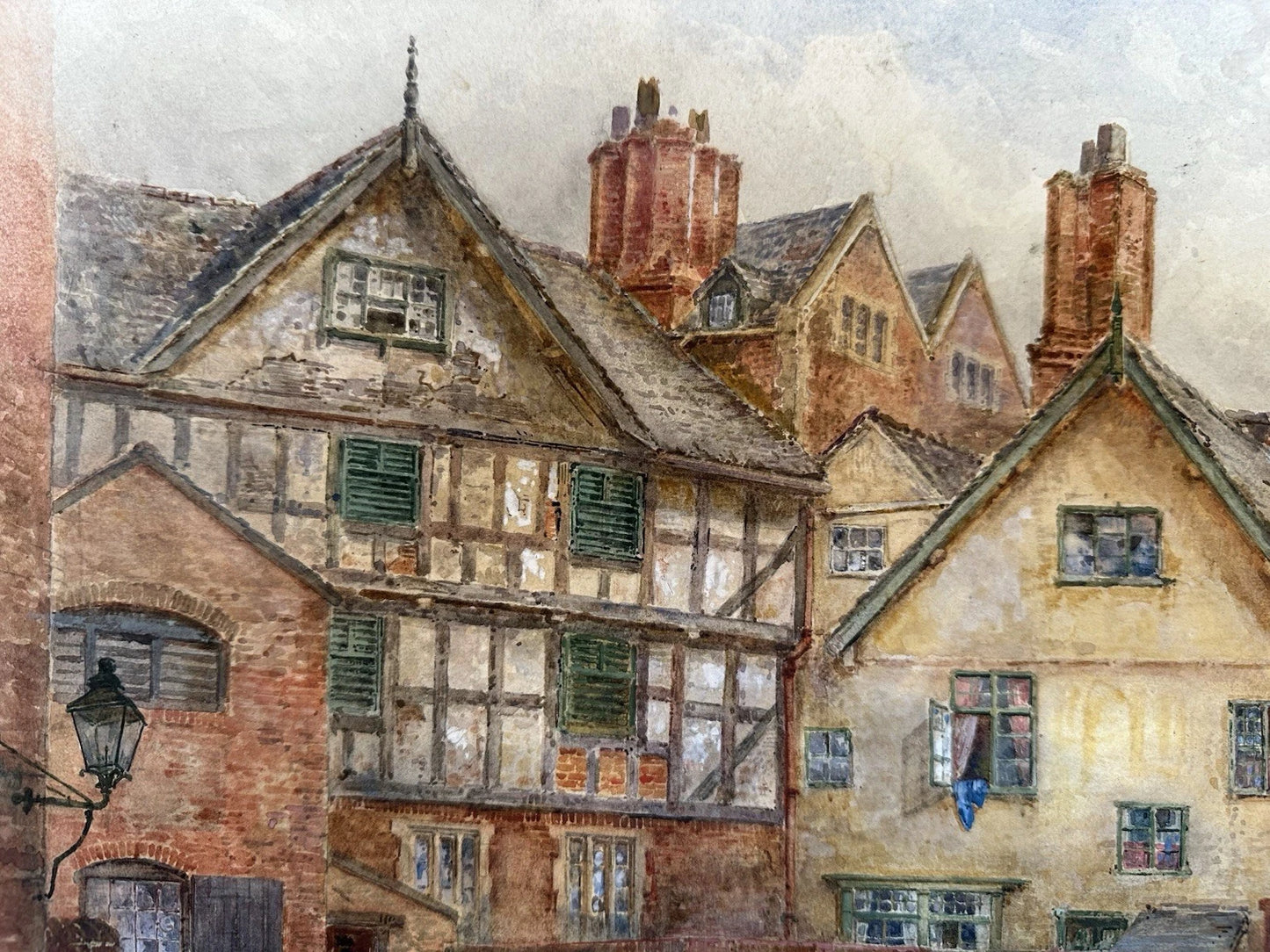 M. Crouse (H. M. Krause) 1924 Watercolour – New Ship Inn Yard, Shrewsbury, 52x34