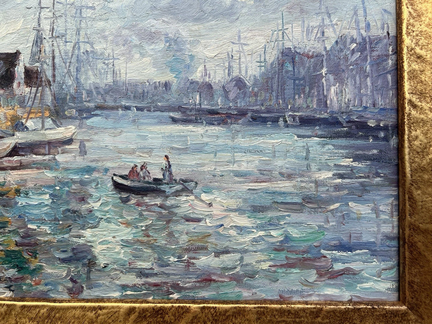 John Clymer (1932) Oil Painting Continental Harbour Signed British Impressionist
