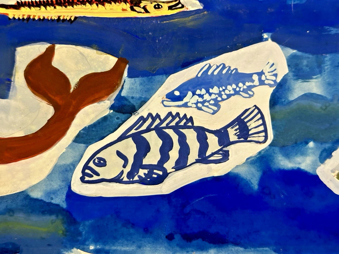 William Crosbie RSA ( Glasgow School ) Neptune & Mermaids - Mixed Media 50x31 cm