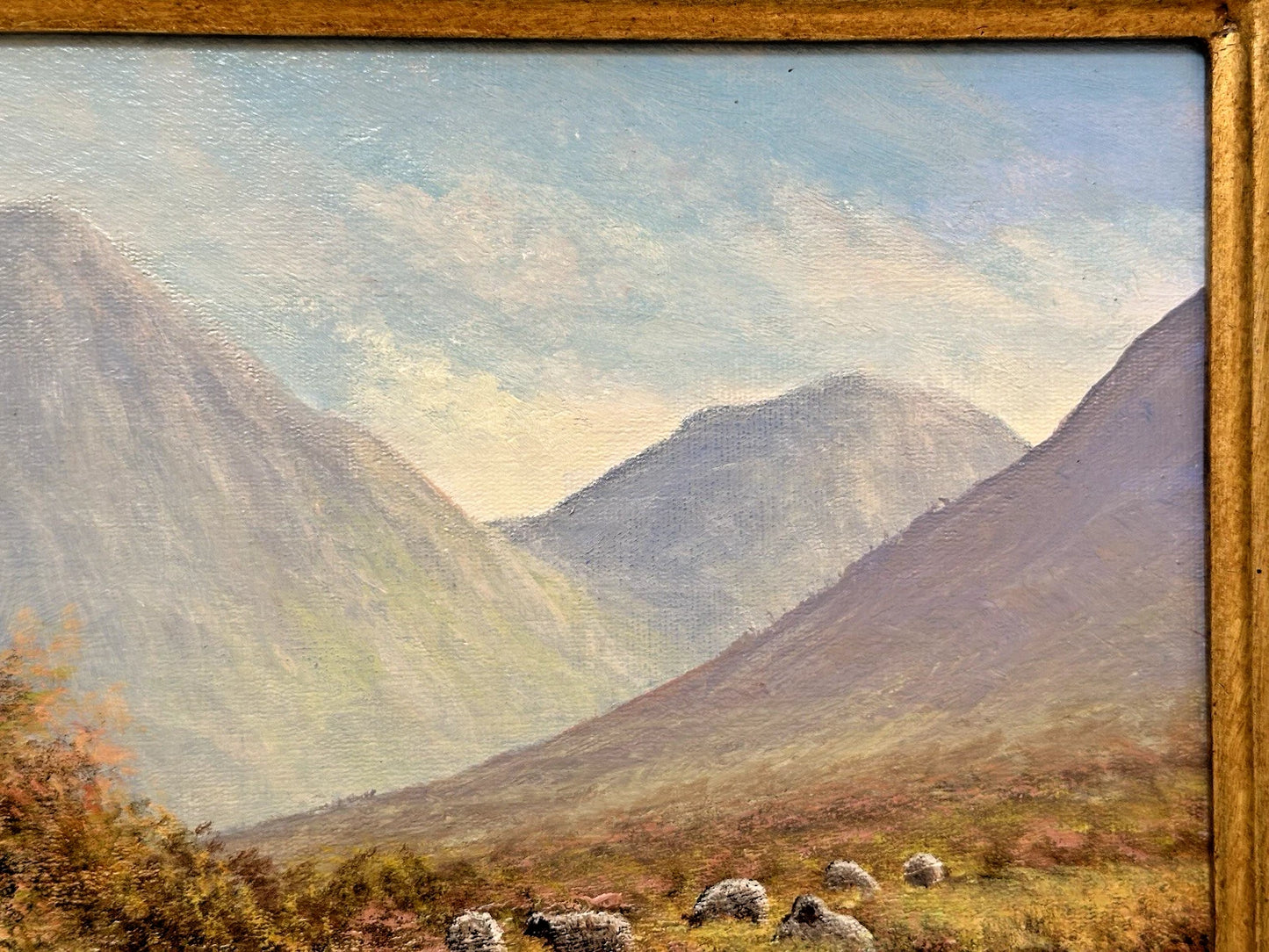 Jerry Marjoram - Irish Landscape Connemara Oil on Canvas 30x40cm Sheep Grazing