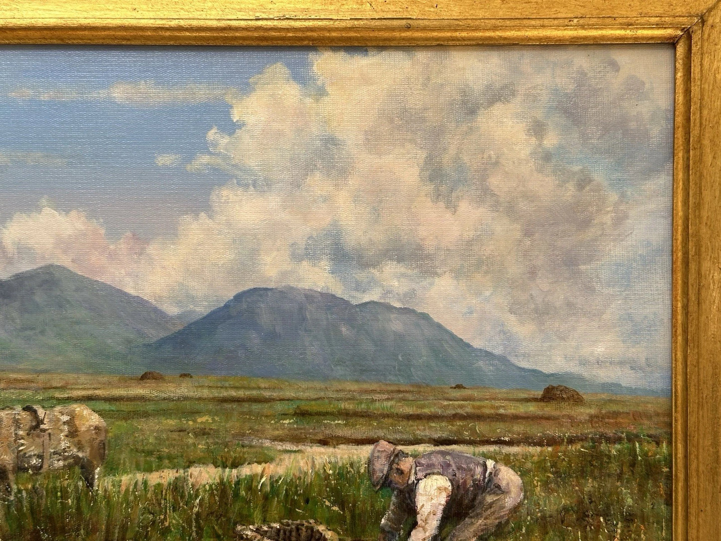 Tony McNally - Irish Landscape Signed Oil on Canvas - Working the Land 40x30cm