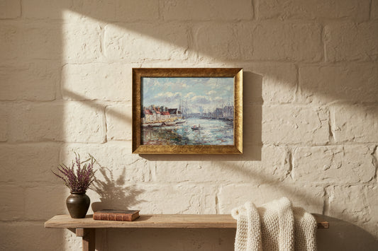 John Clymer (1932) Oil Painting Continental Harbour Signed British Impressionist