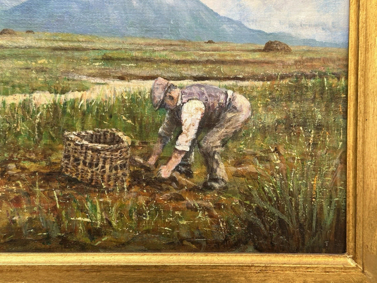 Tony McNally - Irish Landscape Signed Oil on Canvas - Working the Land 40x30cm