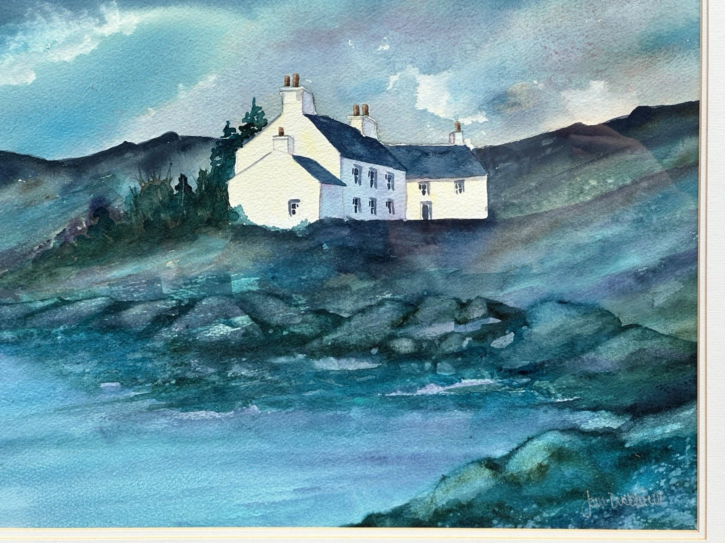 Jane Duckfield Watercolour and Gouache The Old Drovers Inn Mull Scotland 46x34cm
