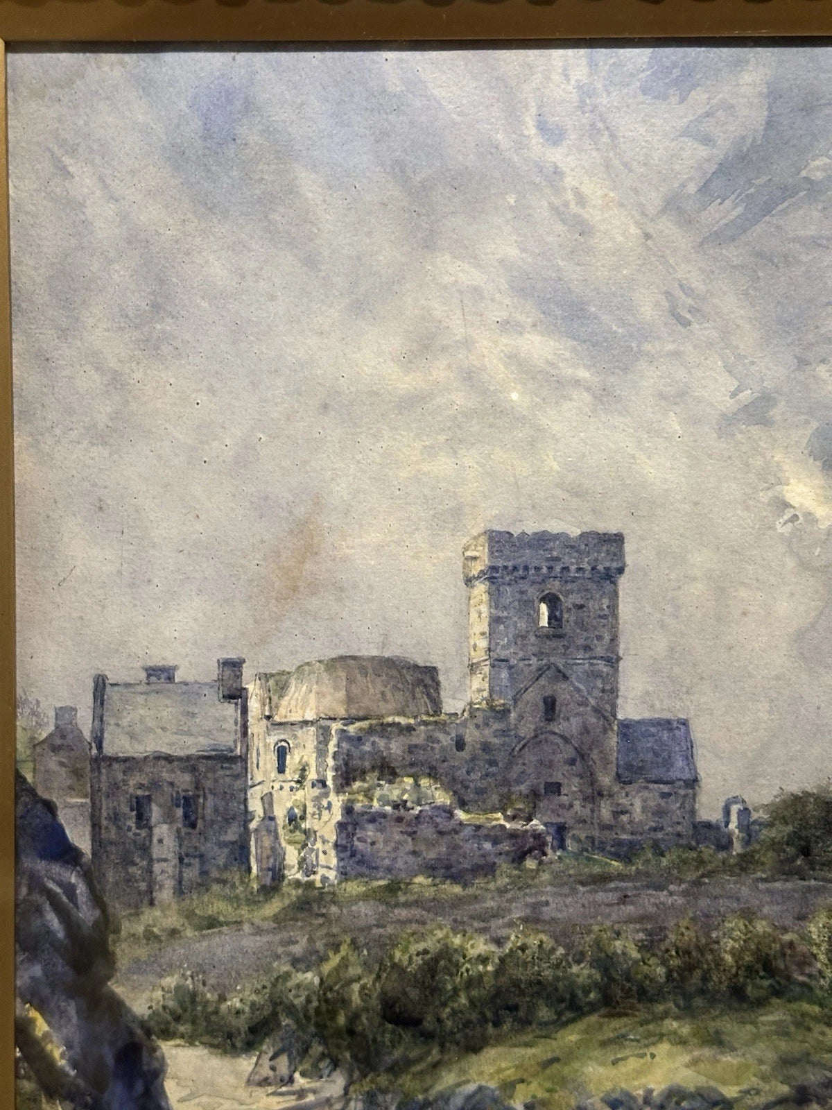 John A Henderson Tarbet - Inchcolm Abbey - Scottish Coastal Watercolour 47x33cm