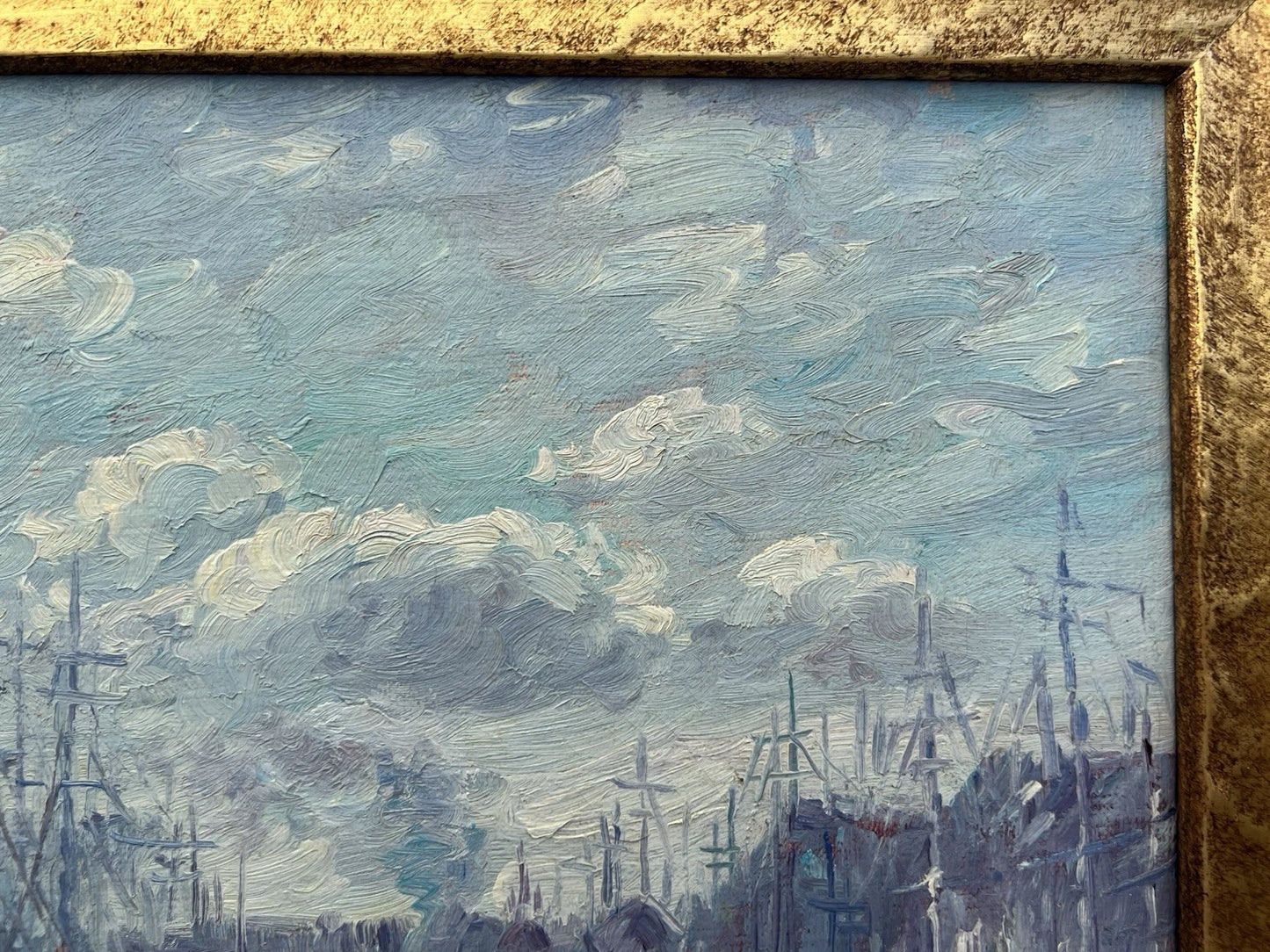 John Clymer (1932) Oil Painting Continental Harbour Signed British Impressionist